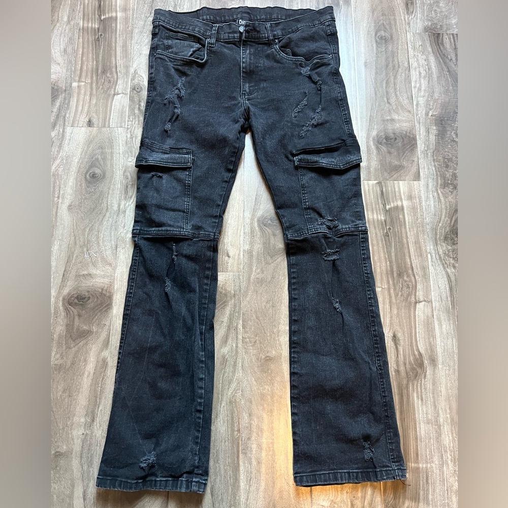 DRVN Men's Charcoal Bootcut Jeans size 38